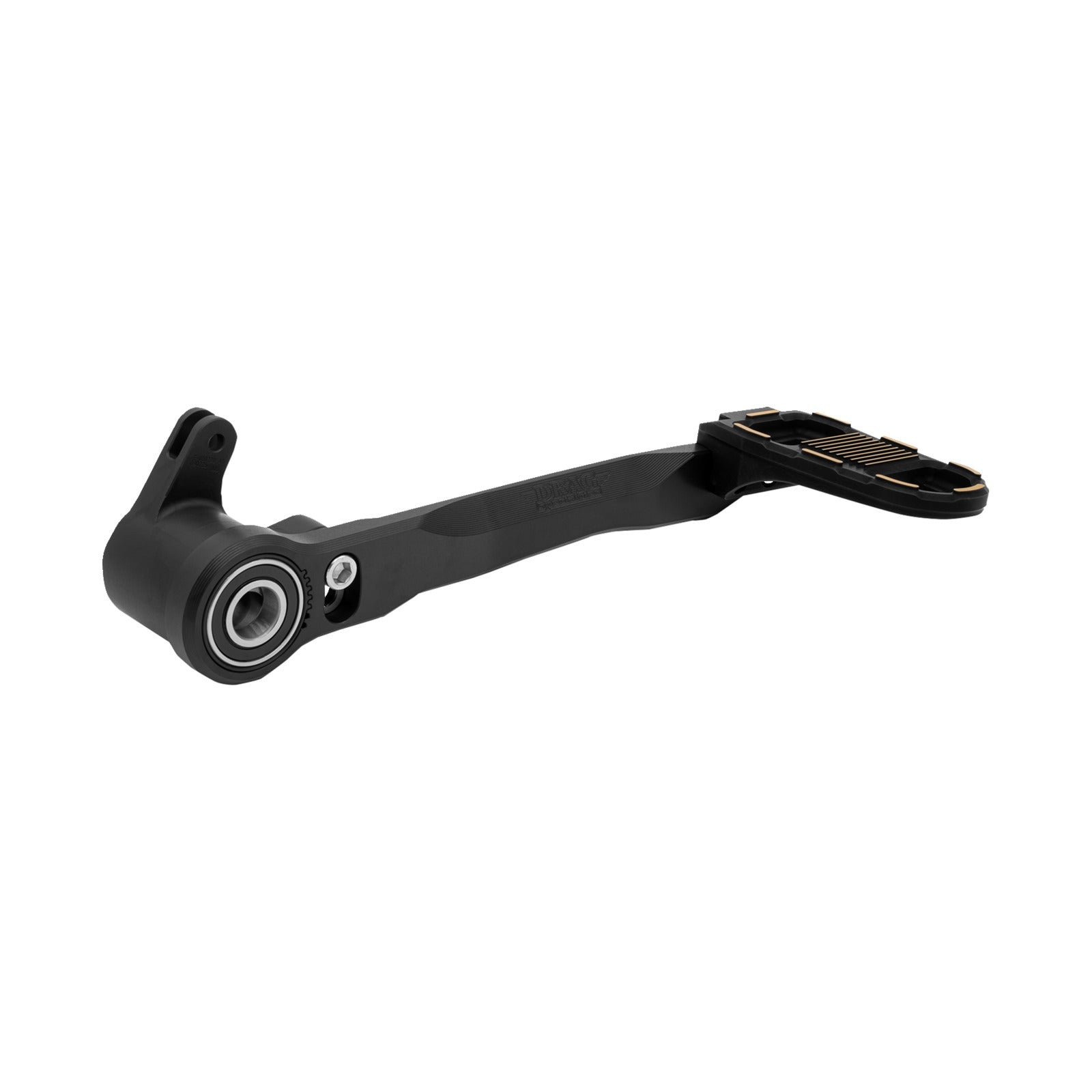 DRAG SPECIALTIES - BRAKE PEDAL DESIGNED BY GILLES - ADJUSTABLE - BLACK/GOLD