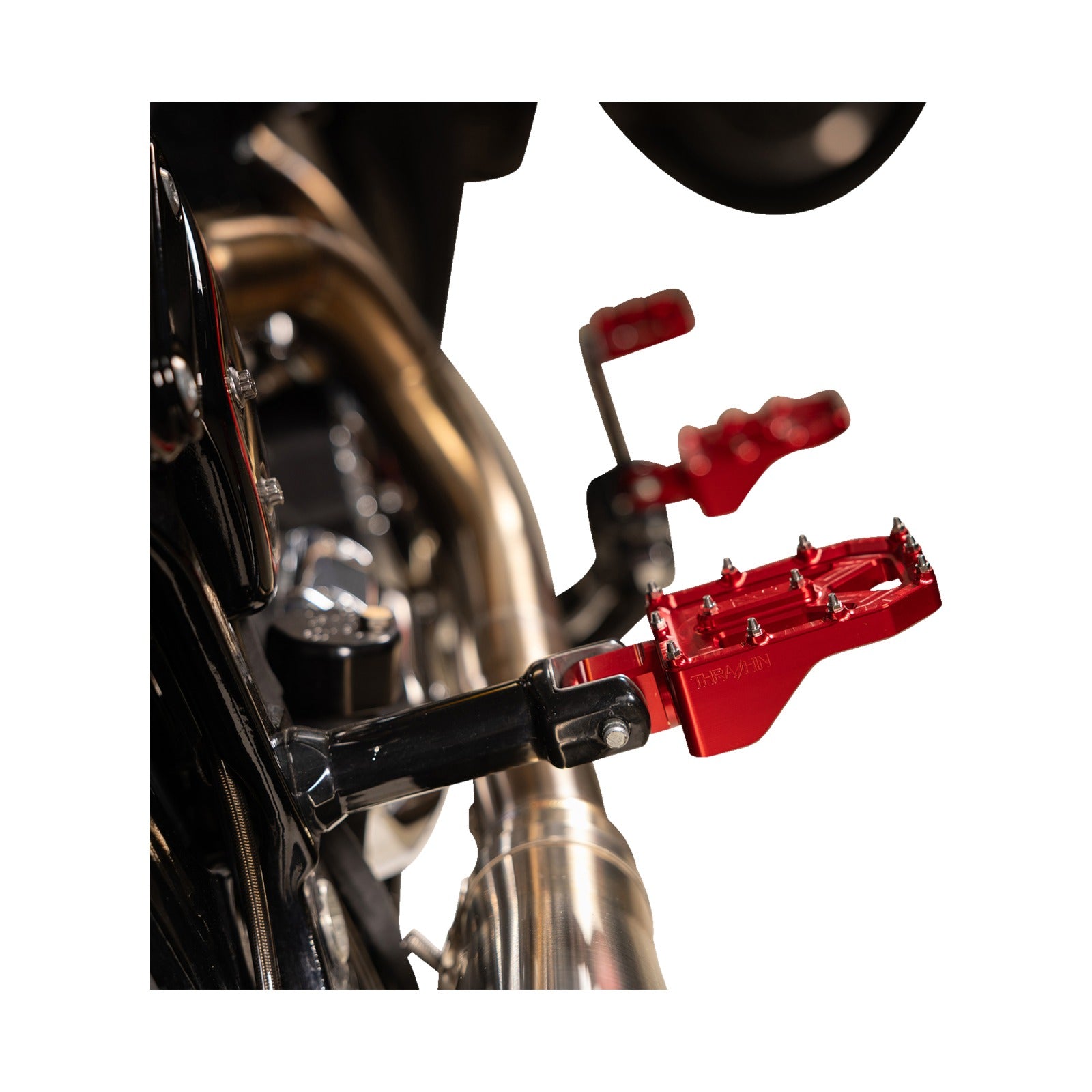 THRASHIN SUPPLY CO. - AGGRESSOR FOOT PEGS - REAR- RED - HD '72-'25