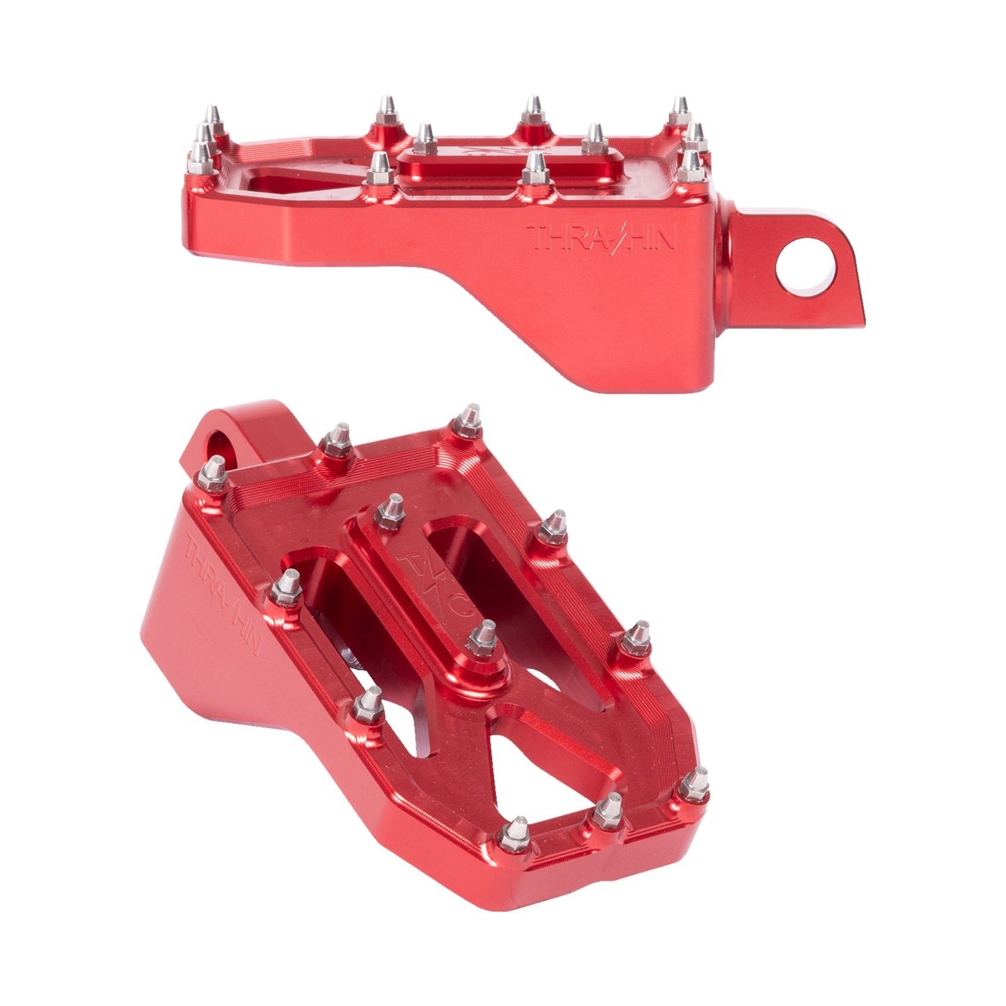 THRASHIN SUPPLY CO. - AGGRESSOR FOOT PEGS - REAR- RED - HD '72-'25