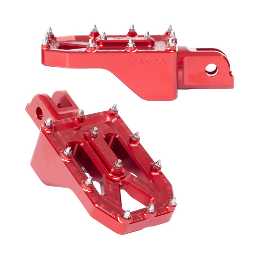 THRASHIN SUPPLY CO. - AGGRESSOR FOOT PEGS - FRONT - RED - FL/FX '18-'25