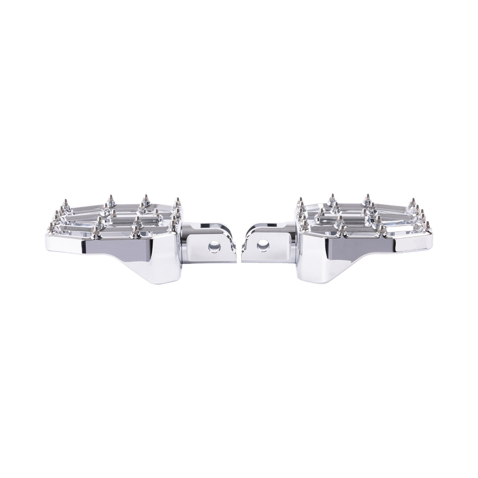 THRASHIN SUPPLY CO. - MINI AGGRESSOR FLOORBOARDS - CHROME - FRONT