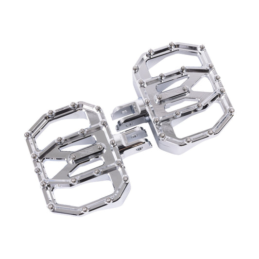 THRASHIN SUPPLY CO. - MINI AGGRESSOR FLOORBOARDS - CHROME - FRONT