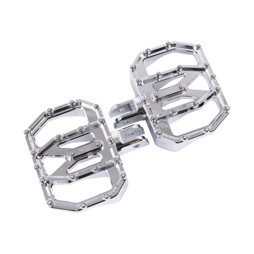 THRASHIN SUPPLY CO. - MINI AGGRESSOR FLOORBOARDS - CHROME - FRONT