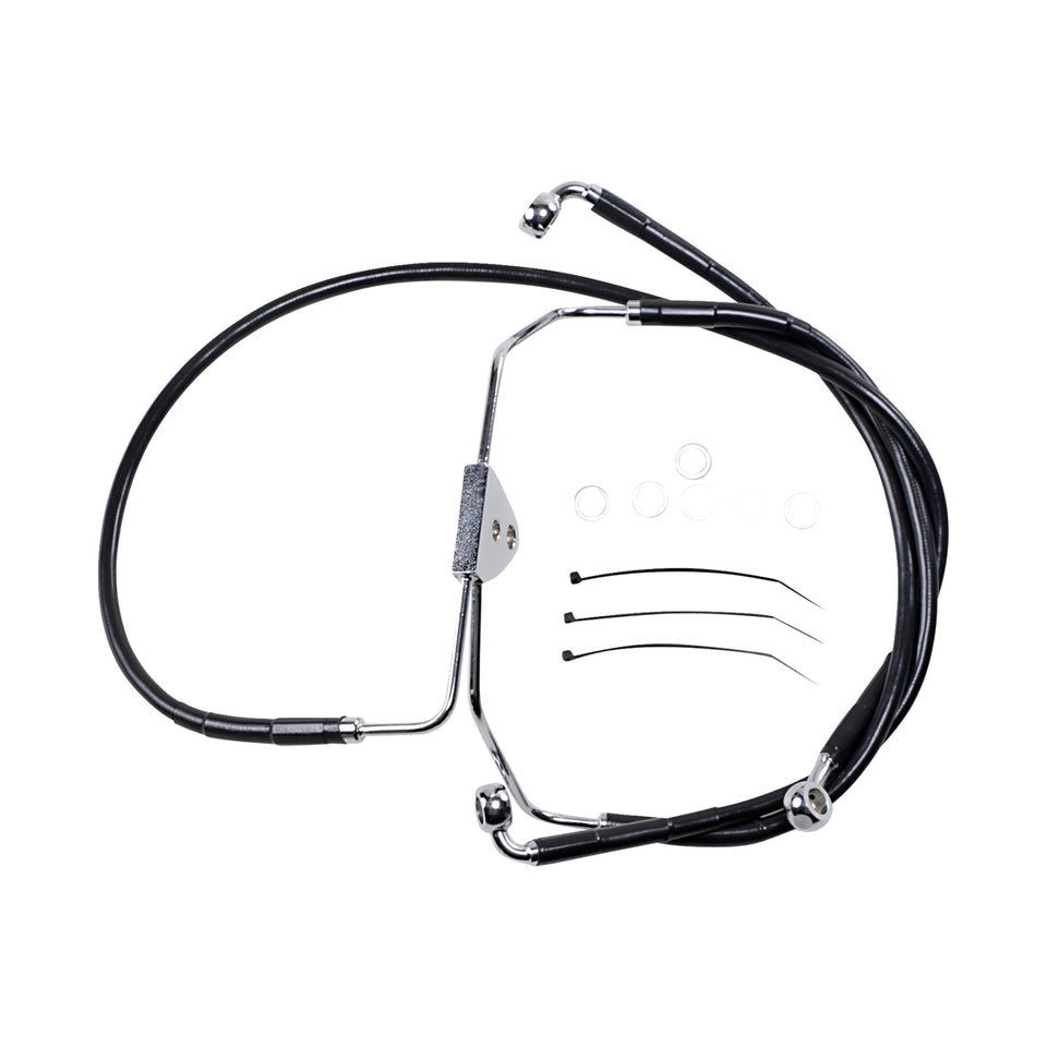 DRAG SPECIALTIES - BRAKE LINE - FRONT - BLACK - +4"