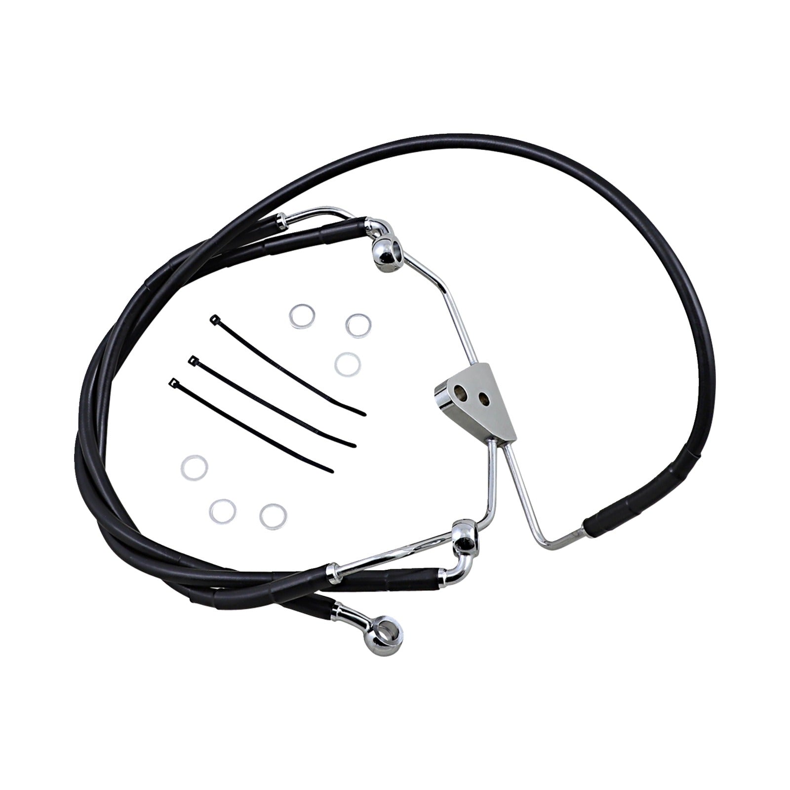 DRAG SPECIALTIES - BRAKE LINE - FRONT - BLACK - +6"