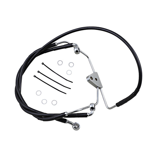 DRAG SPECIALTIES - BRAKE LINE - FRONT - BLACK - +6"