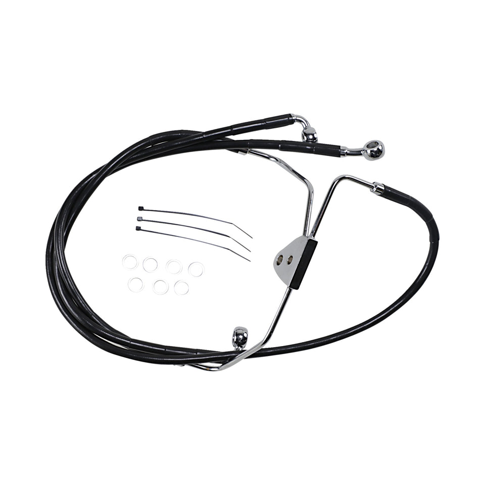 DRAG SPECIALTIES - BRAKE LINE - FRONT - BLACK - +8"