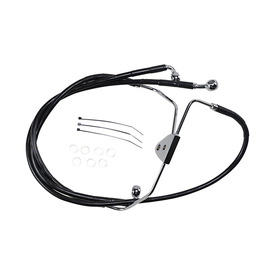 DRAG SPECIALTIES - BRAKE LINE - FRONT - BLACK - +8"