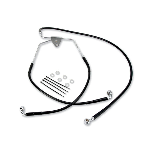 DRAG SPECIALTIES - BRAKE LINE - FRONT - BLACK - +10"