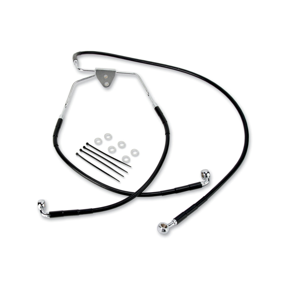 DRAG SPECIALTIES - BRAKE LINE - FRONT - BLACK - +10"