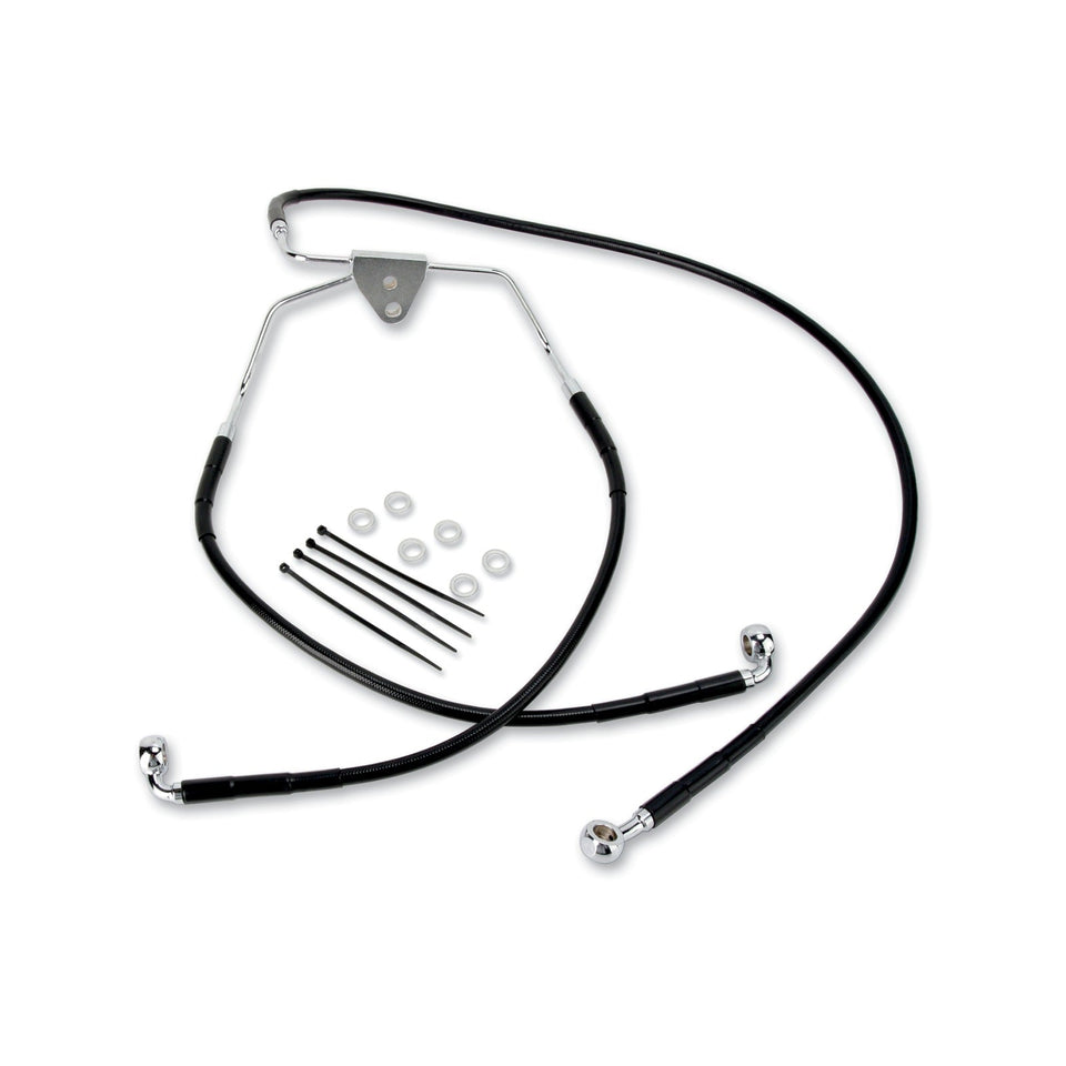 DRAG SPECIALTIES - BRAKE LINE - FRONT - BLACK - +10"