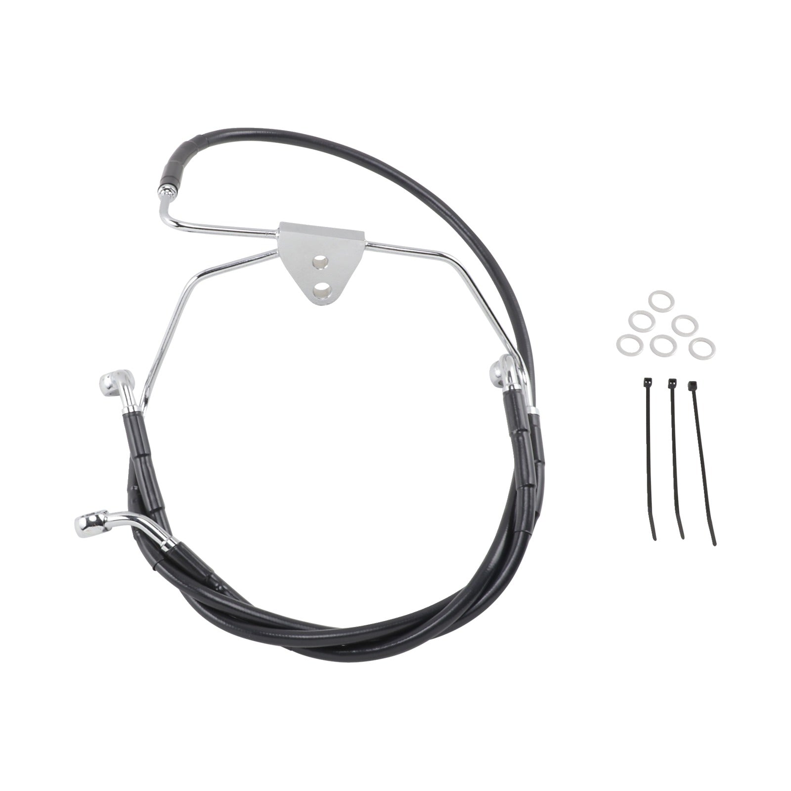 DRAG SPECIALTIES - BRAKE LINE - FRONT - BLACK - +2" - FLH '96-'07