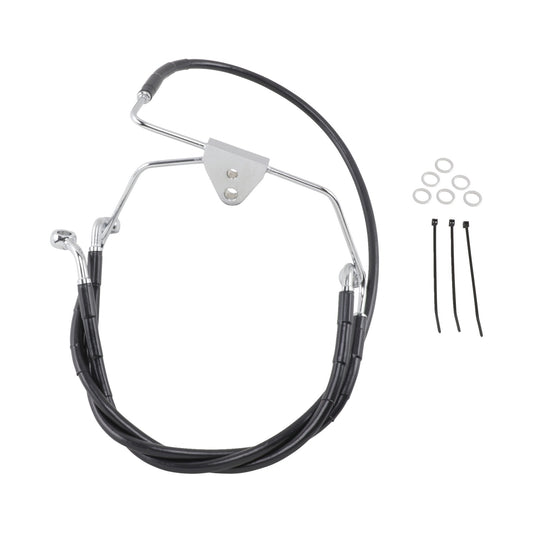 DRAG SPECIALTIES - BRAKE LINE - FRONT - BLACK - +4" - FLH '96-'07