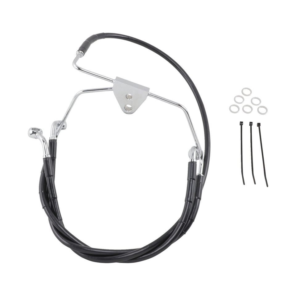 DRAG SPECIALTIES - BRAKE LINE - FRONT - BLACK - +4" - FLH '96-'07