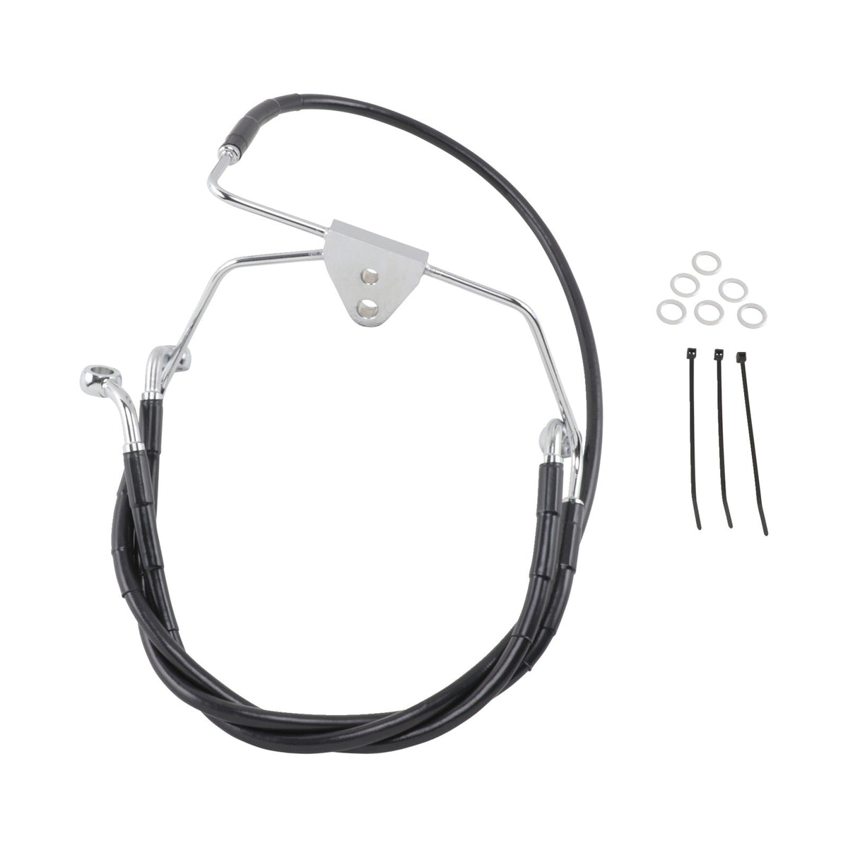 DRAG SPECIALTIES - BRAKE LINE - FRONT - BLACK - +4" - FLH '96-'07