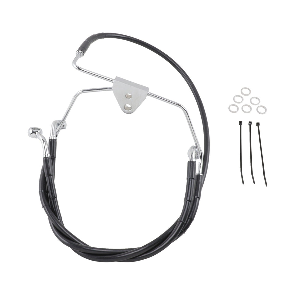 DRAG SPECIALTIES - BRAKE LINE - FRONT - BLACK - +4" - FLH '96-'07
