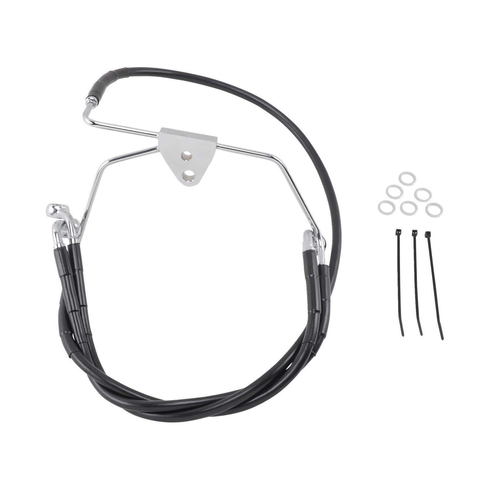 DRAG SPECIALTIES - BRAKE LINE - FRONT - BLACK - +6" - FLH '96-'07