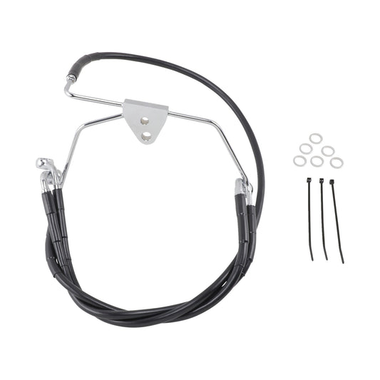DRAG SPECIALTIES - BRAKE LINE - FRONT - BLACK - +6" - FLH '96-'07