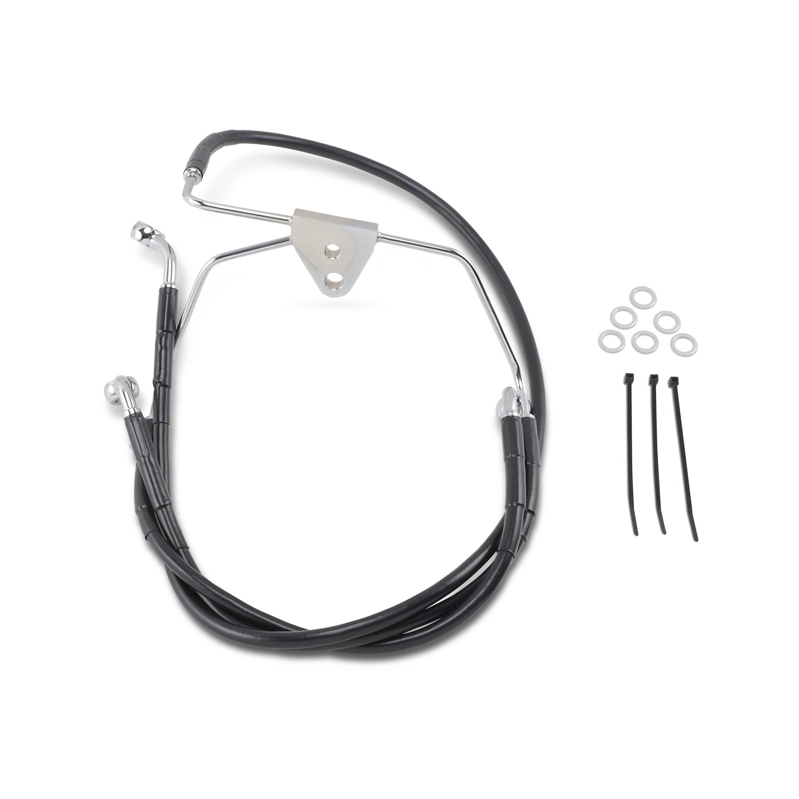 DRAG SPECIALTIES - BRAKE LINE - FRONT - BLACK - +8" - FLH '96-'07