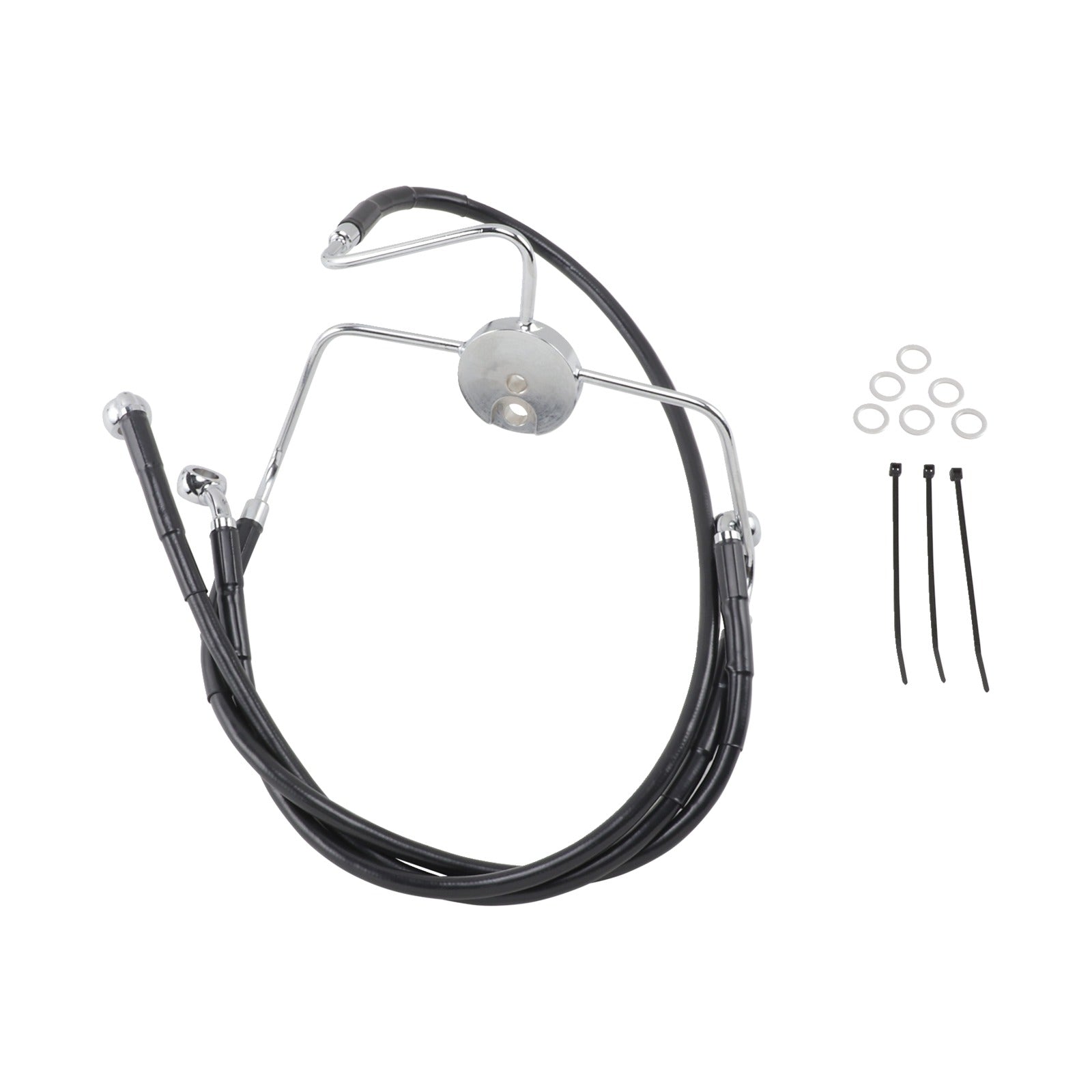 DRAG SPECIALTIES - BRAKE LINE - FRONT - BLACK - +2"