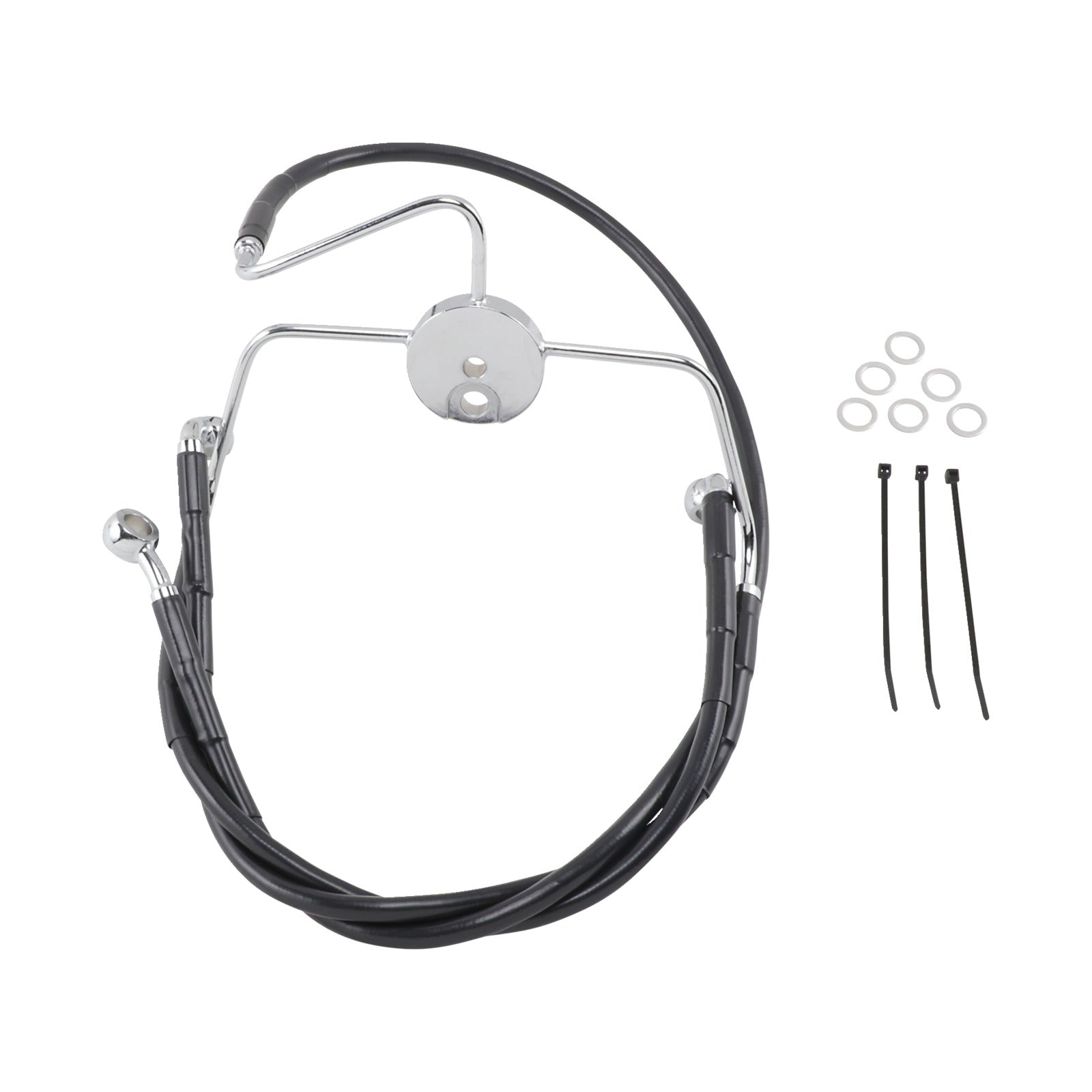 DRAG SPECIALTIES - BRAKE LINE - FRONT - BLACK - +4"
