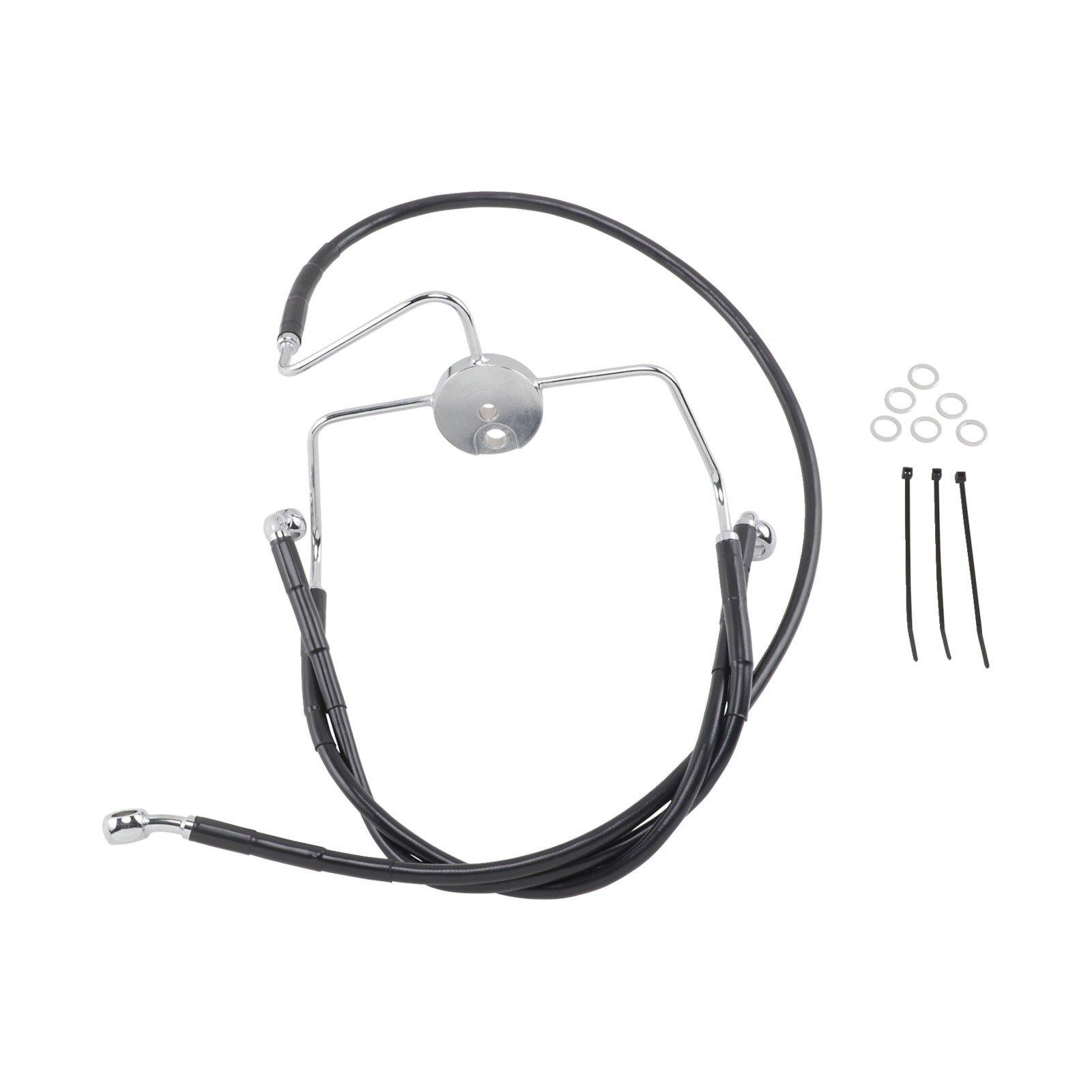 DRAG SPECIALTIES - BRAKE LINE - FRONT - BLACK - +6"