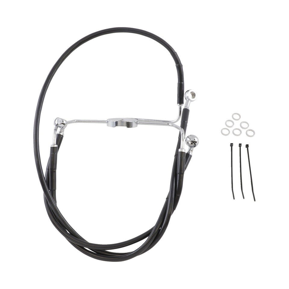 DRAG SPECIALTIES - BRAKE LINE - FRONT - BLACK - +10"