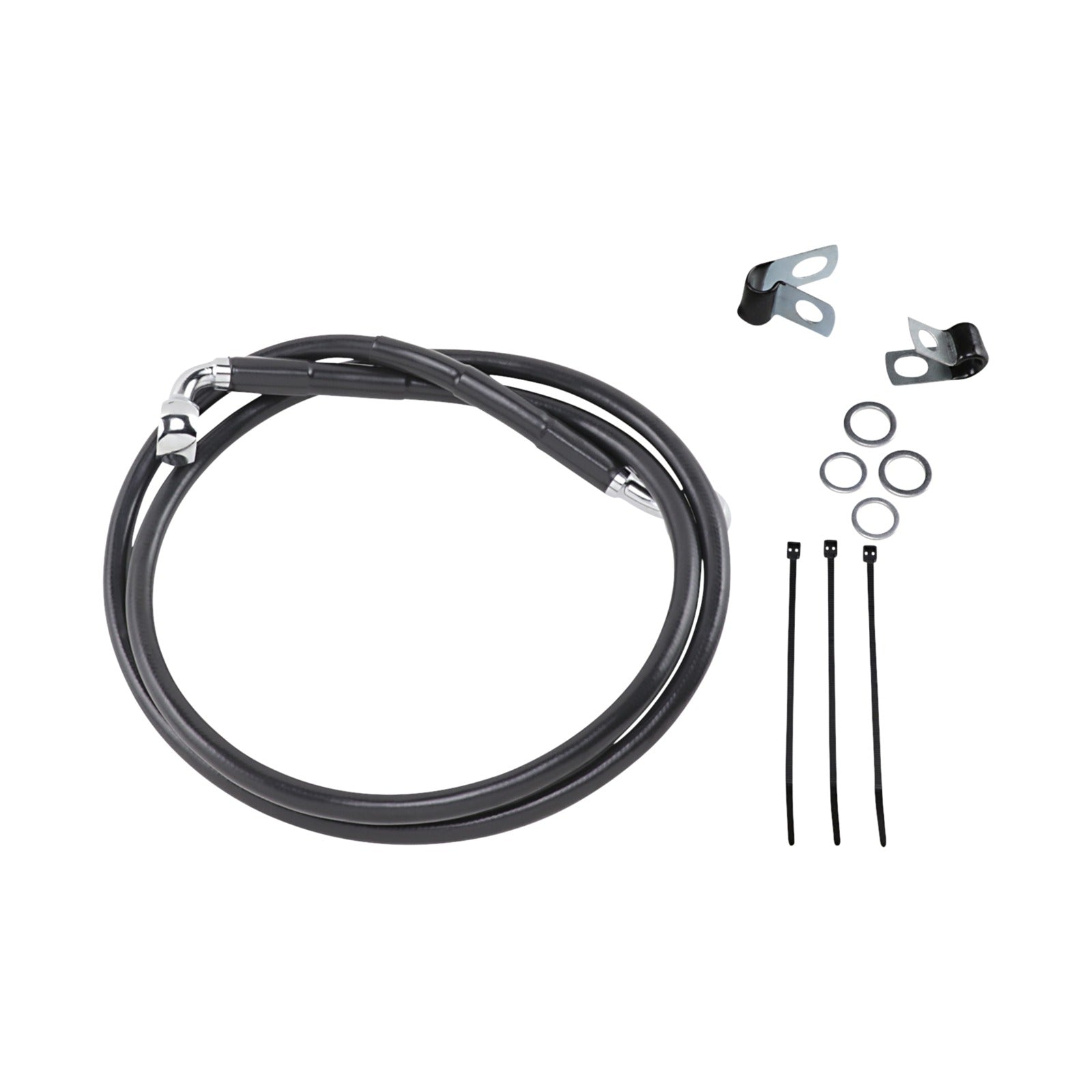 DRAG SPECIALTIES - BRAKE LINE - FRONT - BLACK