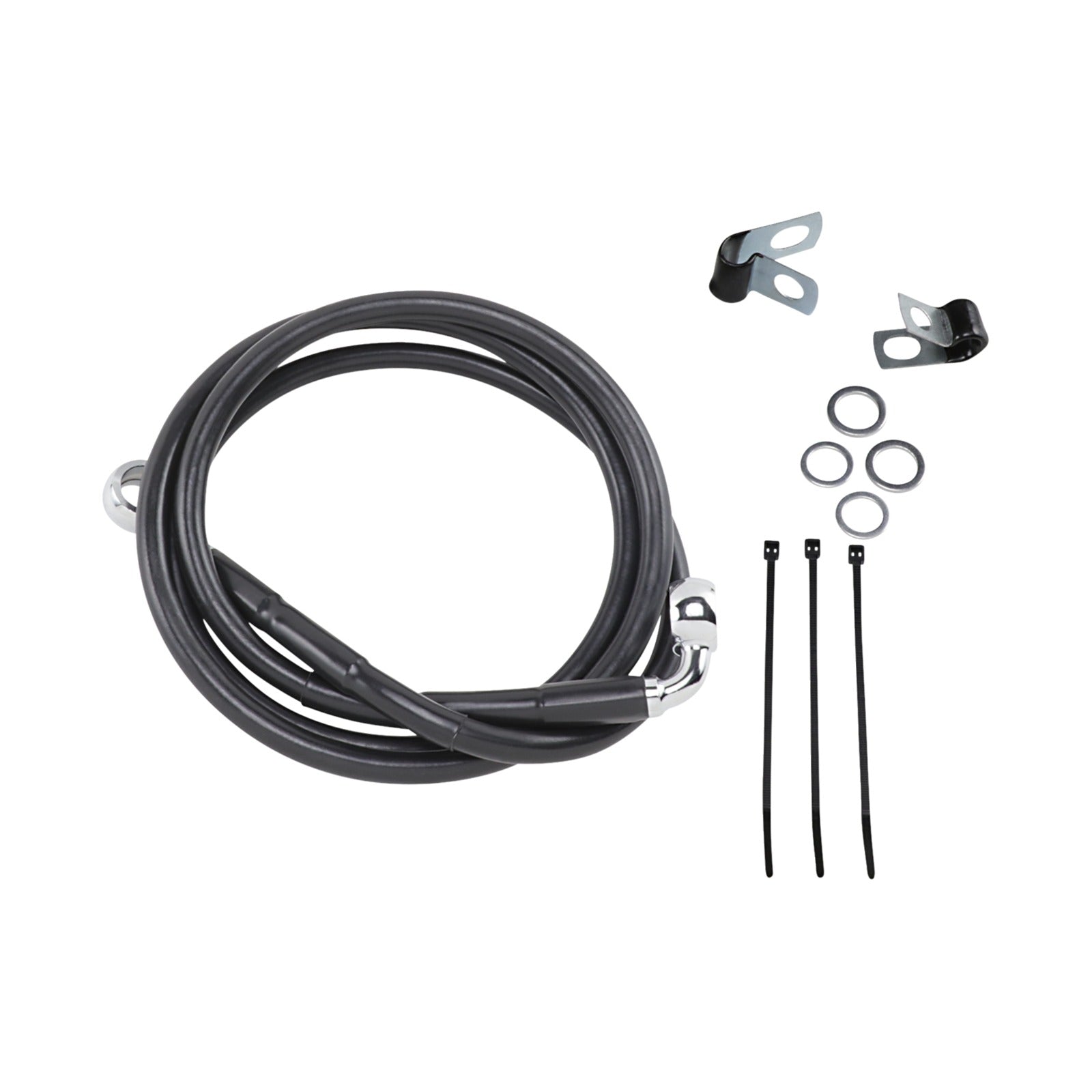 DRAG SPECIALTIES - BRAKE LINE - FRONT - BLACK - +6"