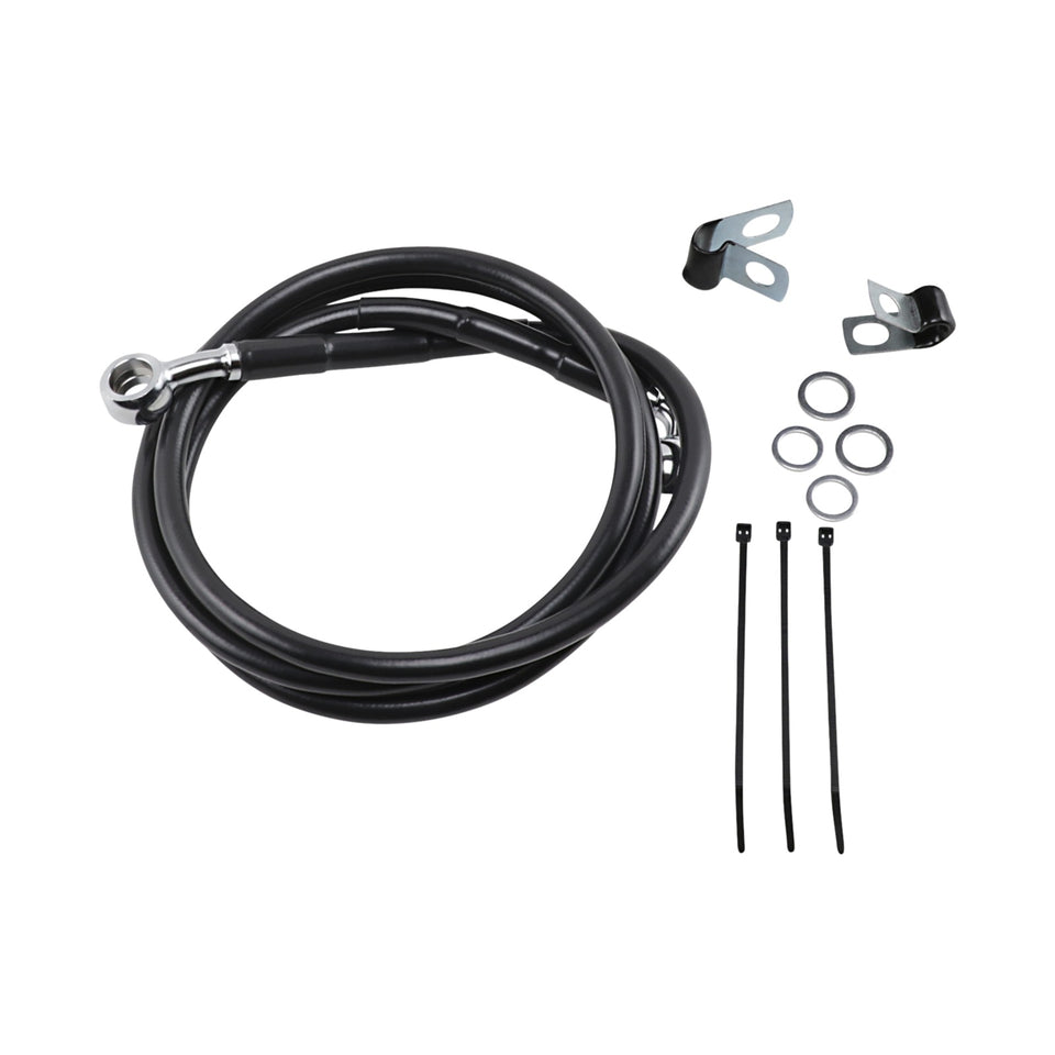 DRAG SPECIALTIES - BRAKE LINE - FRONT - BLACK - +8"