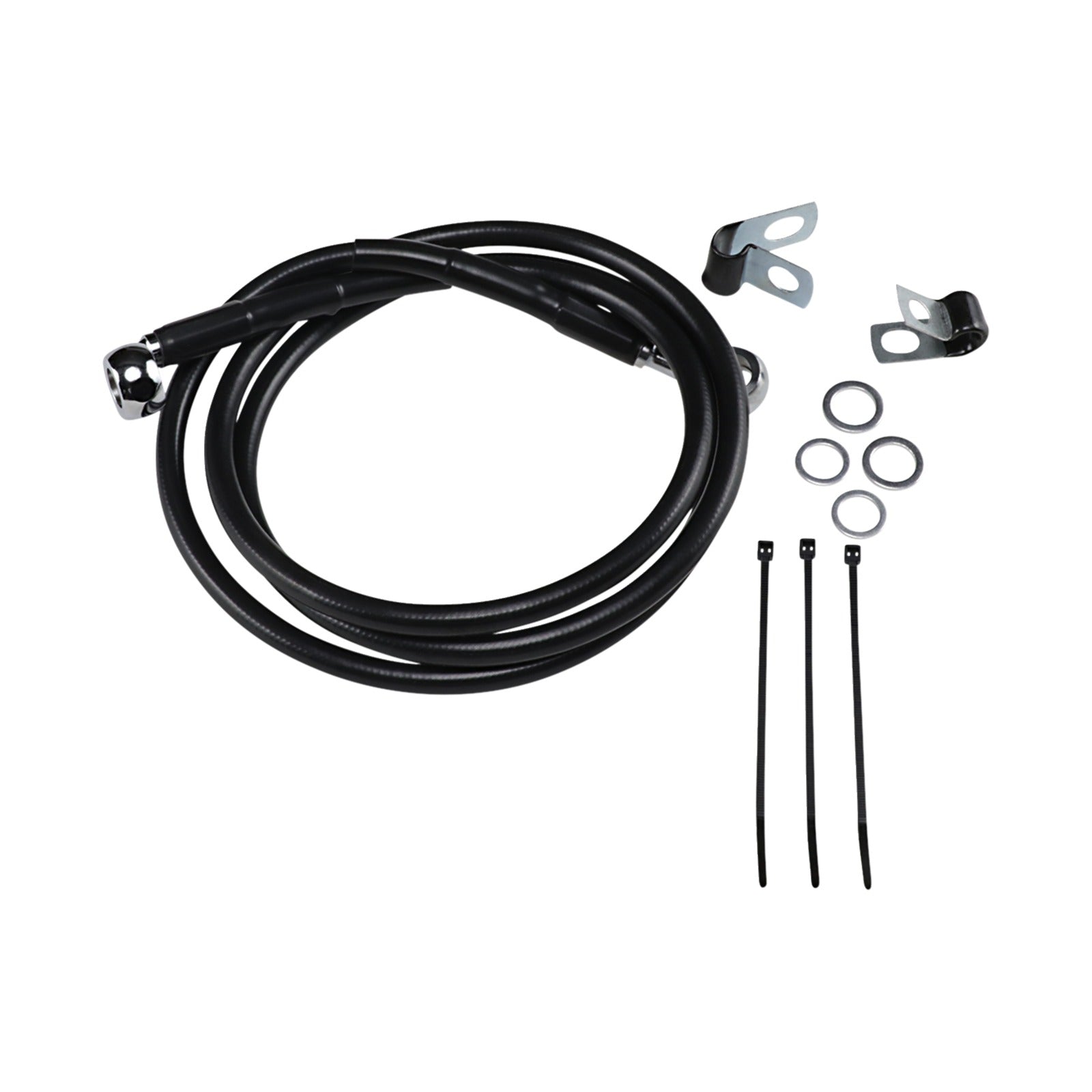 DRAG SPECIALTIES - BRAKE LINE - FRONT - BLACK - +10"