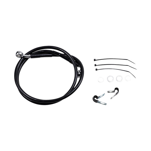 DRAG SPECIALTIES - BRAKE LINE - FRONT - BLACK - +2" - FXD '00-'05