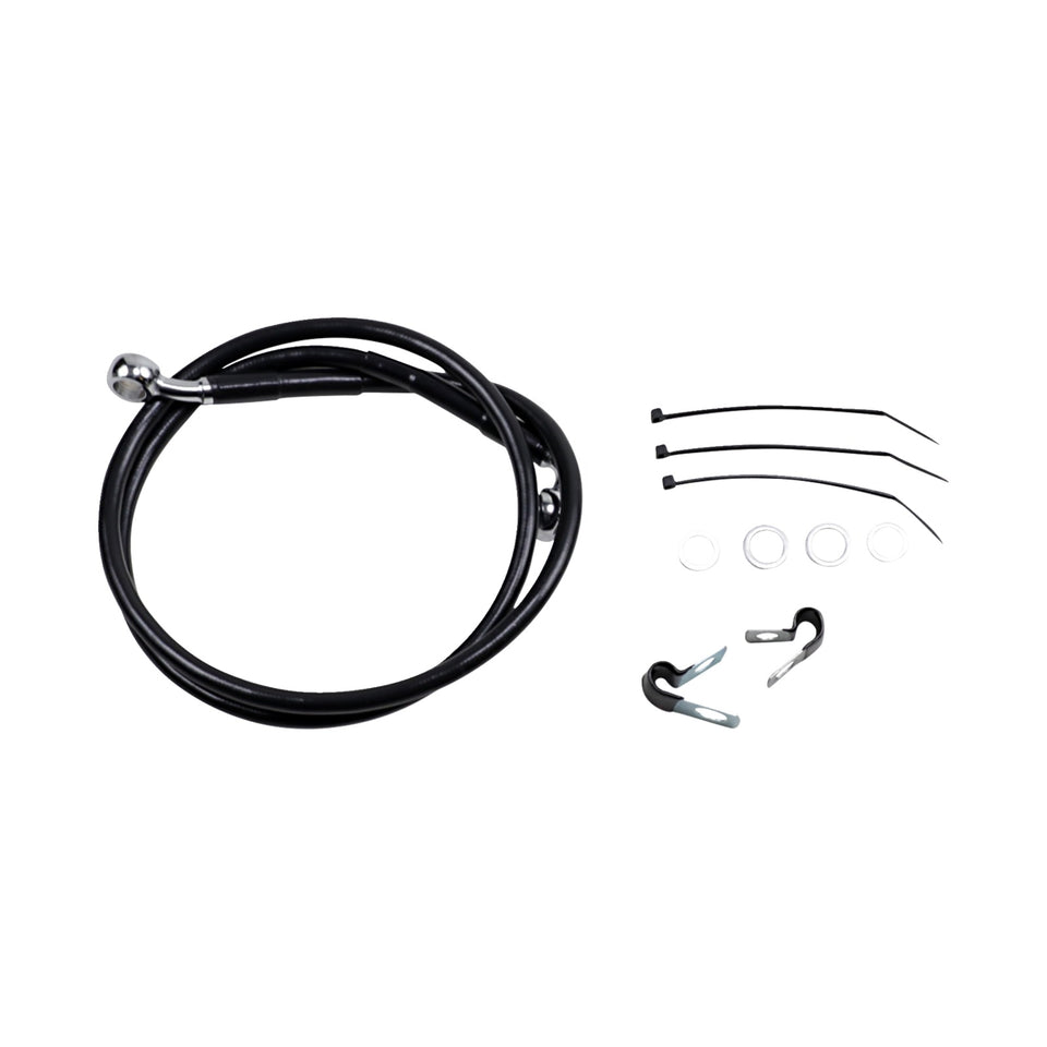 DRAG SPECIALTIES - BRAKE LINE - FRONT - BLACK - +2" - FXD '00-'05