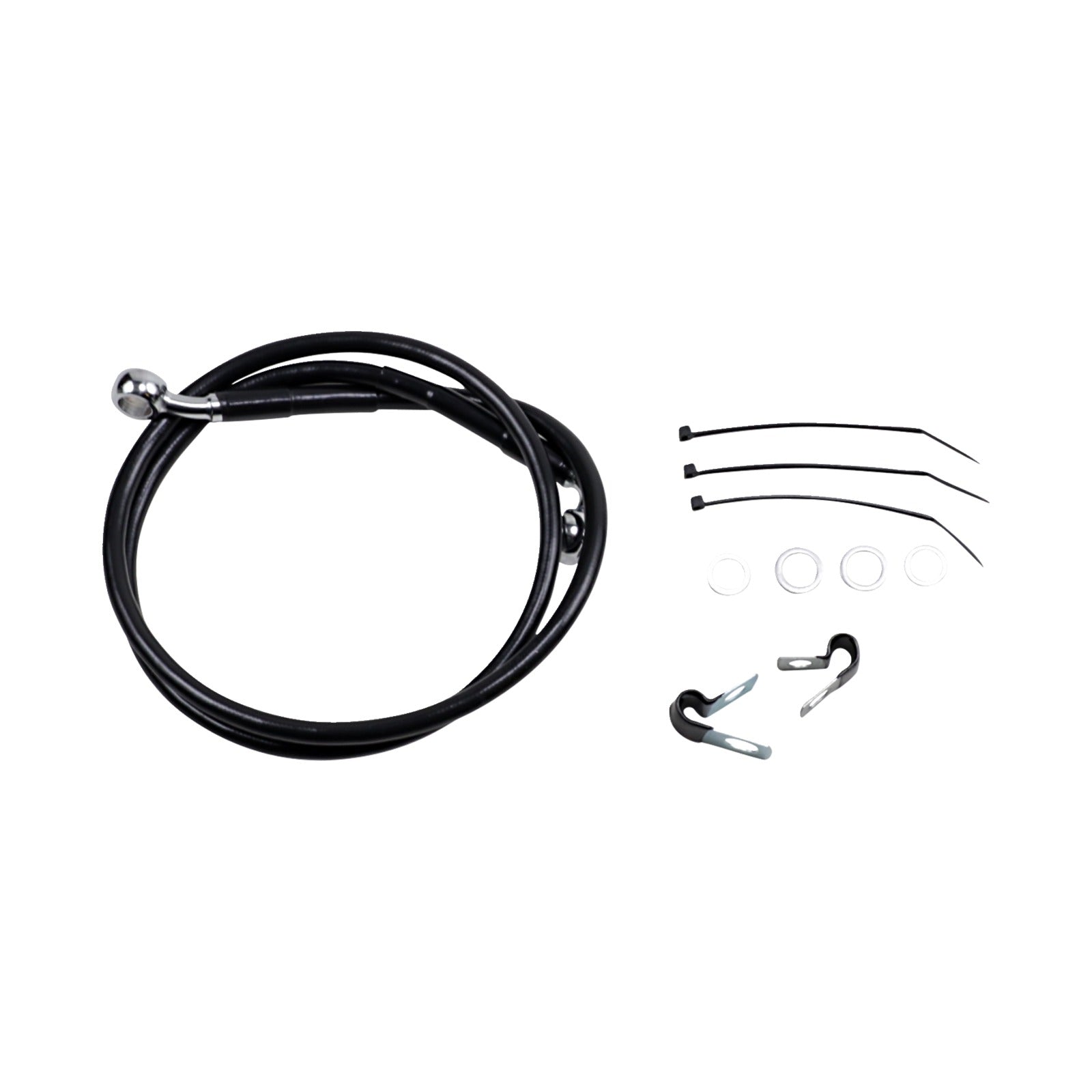 DRAG SPECIALTIES - BRAKE LINE - FRONT - BLACK - +2" - FXD '00-'05