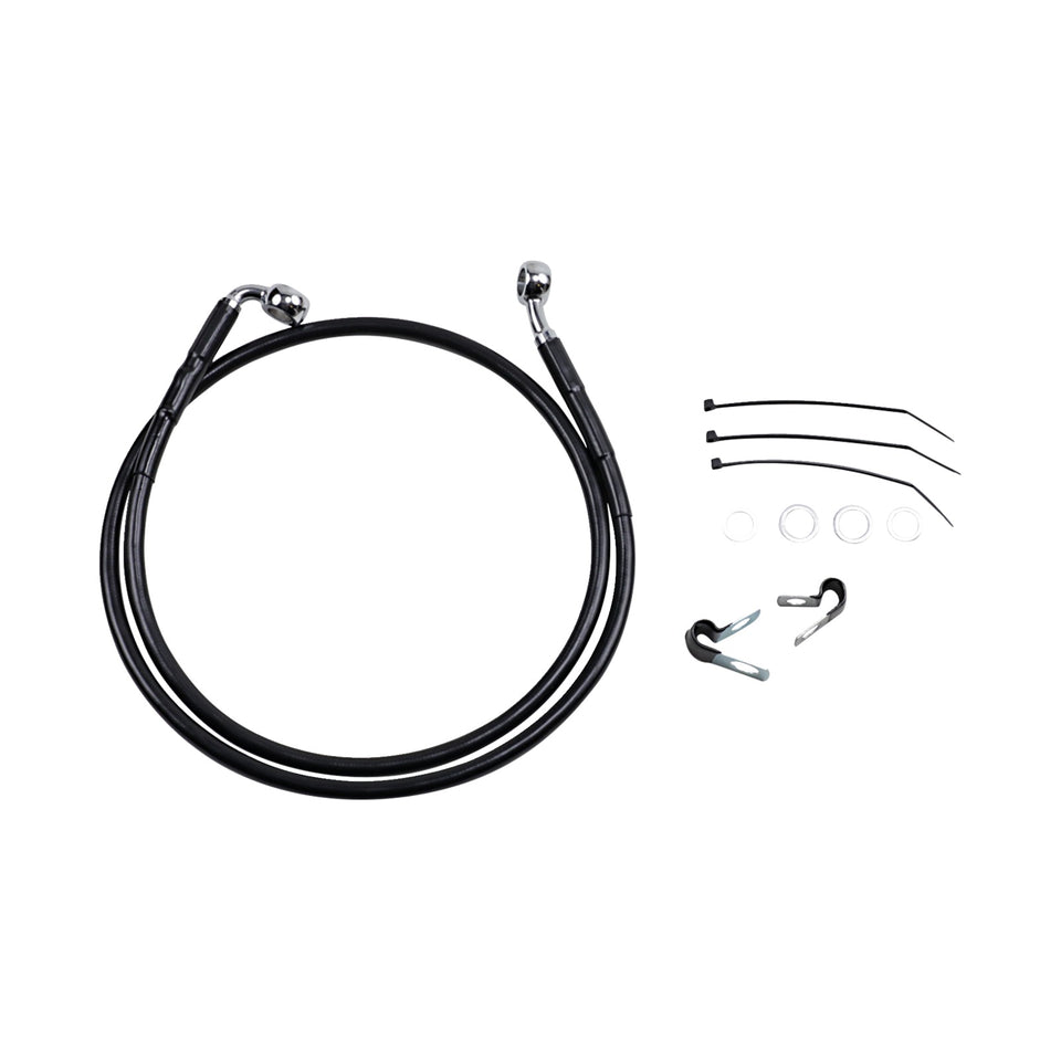 DRAG SPECIALTIES - BRAKE LINE - FRONT - BLACK - +4" - FXD '00-'05