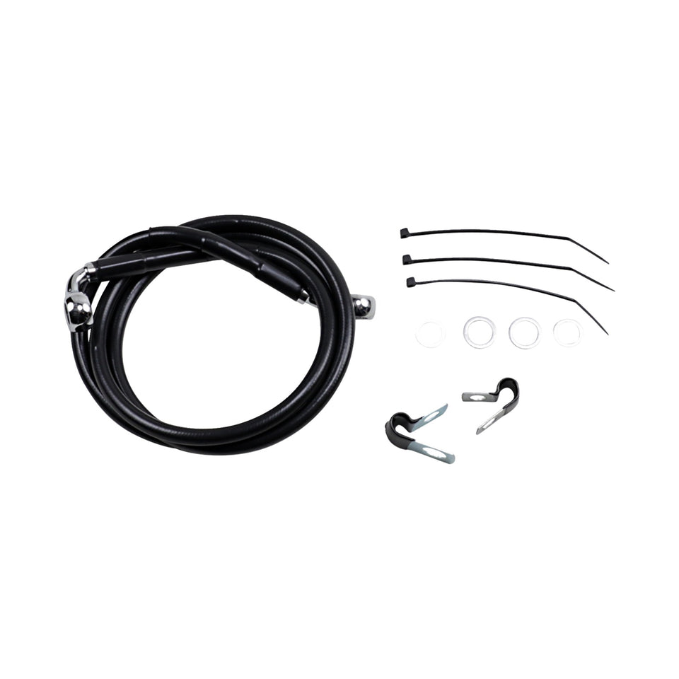 DRAG SPECIALTIES - BRAKE LINE - FRONT - BLACK - +6" - FXD '00-'05