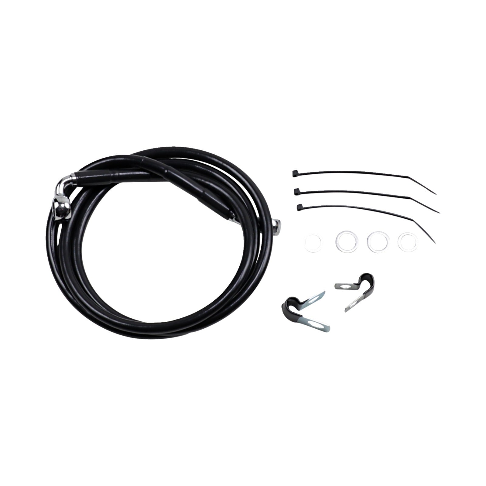 DRAG SPECIALTIES - BRAKE LINE - FRONT - BLACK - +10" - FXD '00-'05