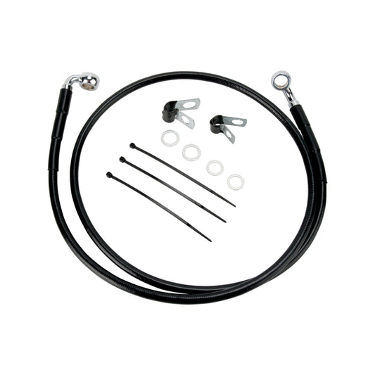 DRAG SPECIALTIES - BRAKE LINE - FRONT - BLACK - +2" - FXDL '01-'05