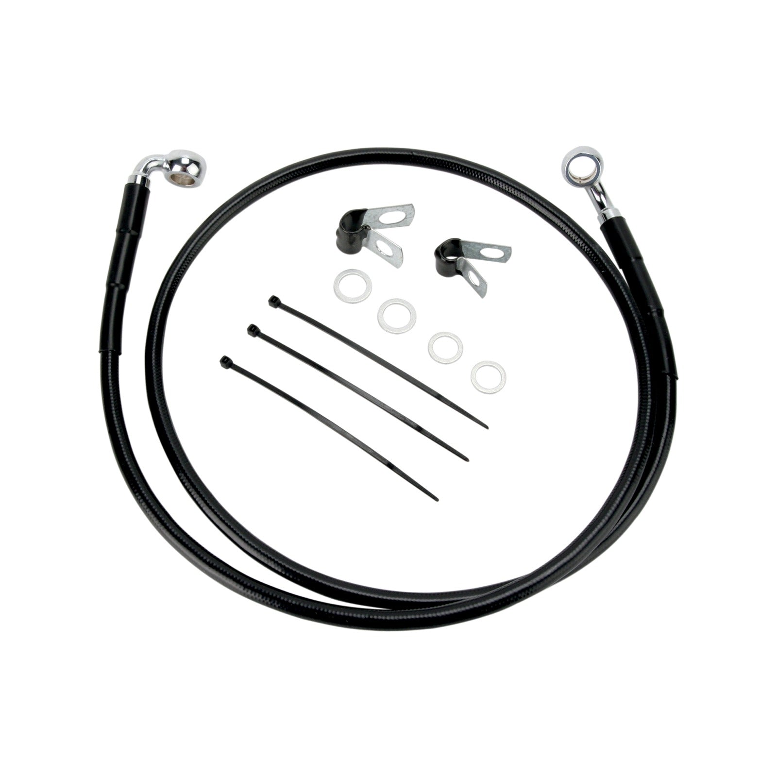 DRAG SPECIALTIES - BRAKE LINE - FRONT - BLACK - +6" - FXDL '01-'05