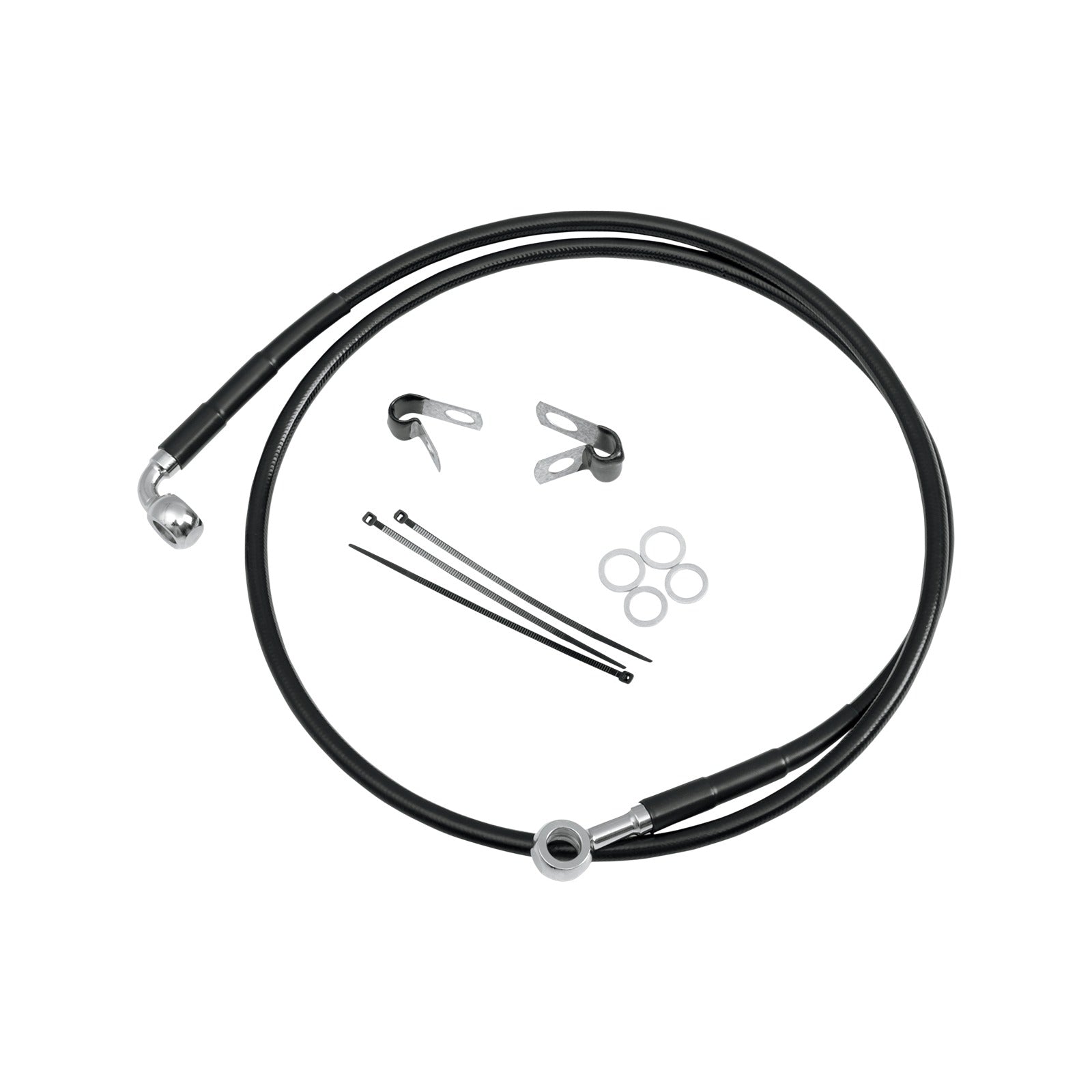 DRAG SPECIALTIES - BRAKE LINE - FRONT (UPPER) - BLACK
