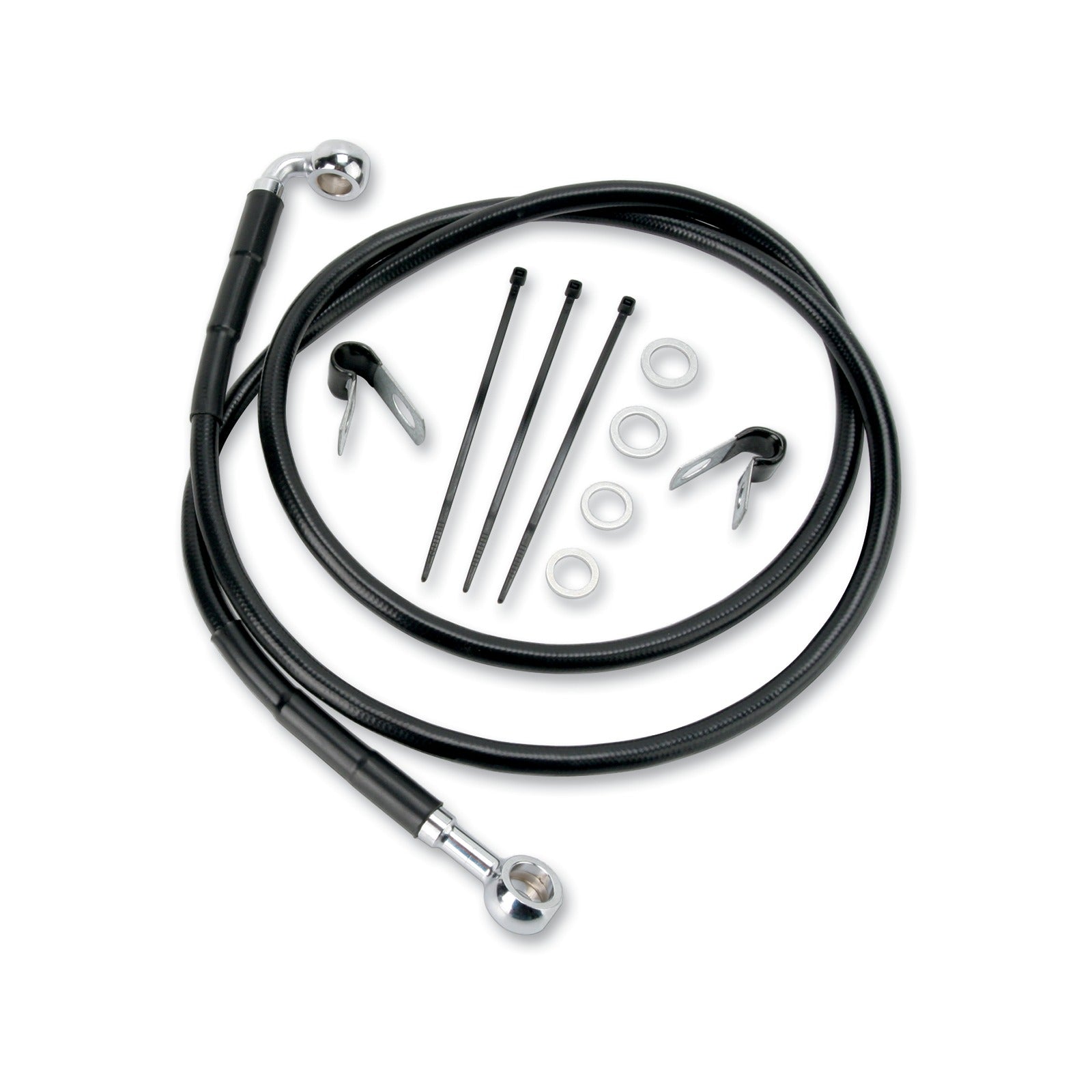 DRAG SPECIALTIES - BRAKE LINE - FRONT - BLACK - +2"