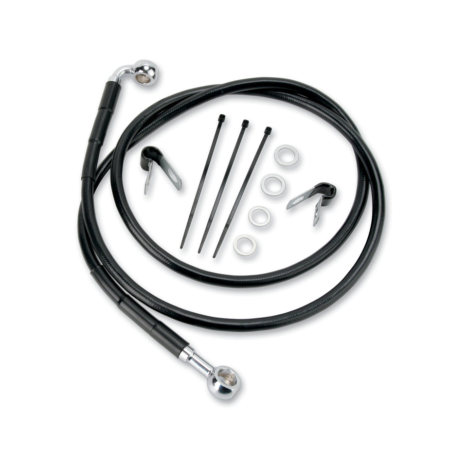 DRAG SPECIALTIES - BRAKE LINE - FRONT - BLACK - +2"
