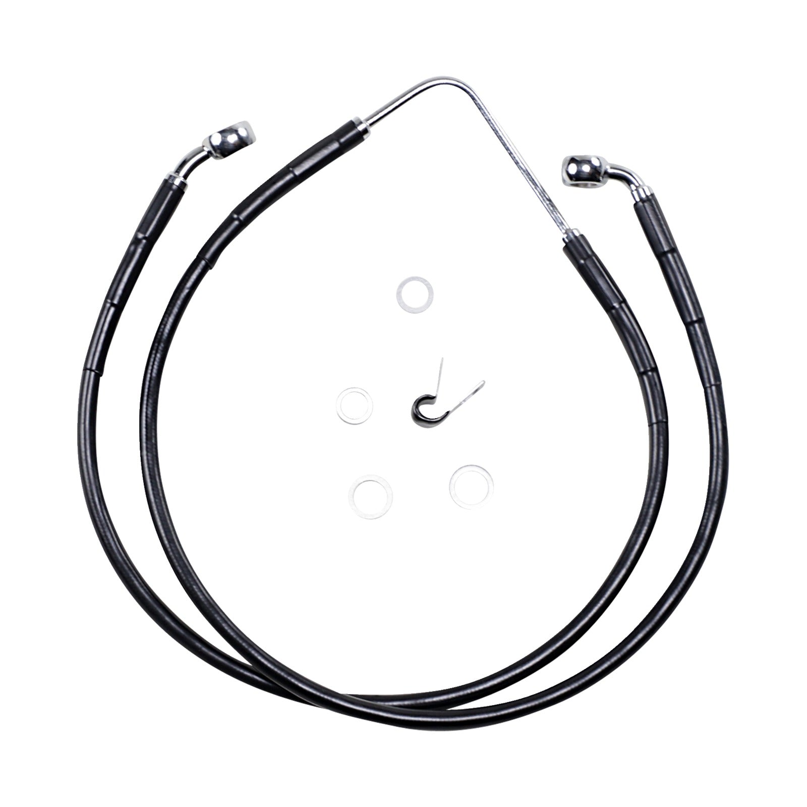 DRAG SPECIALTIES - BRAKE LINE - FRONT (UPPER) - BLACK