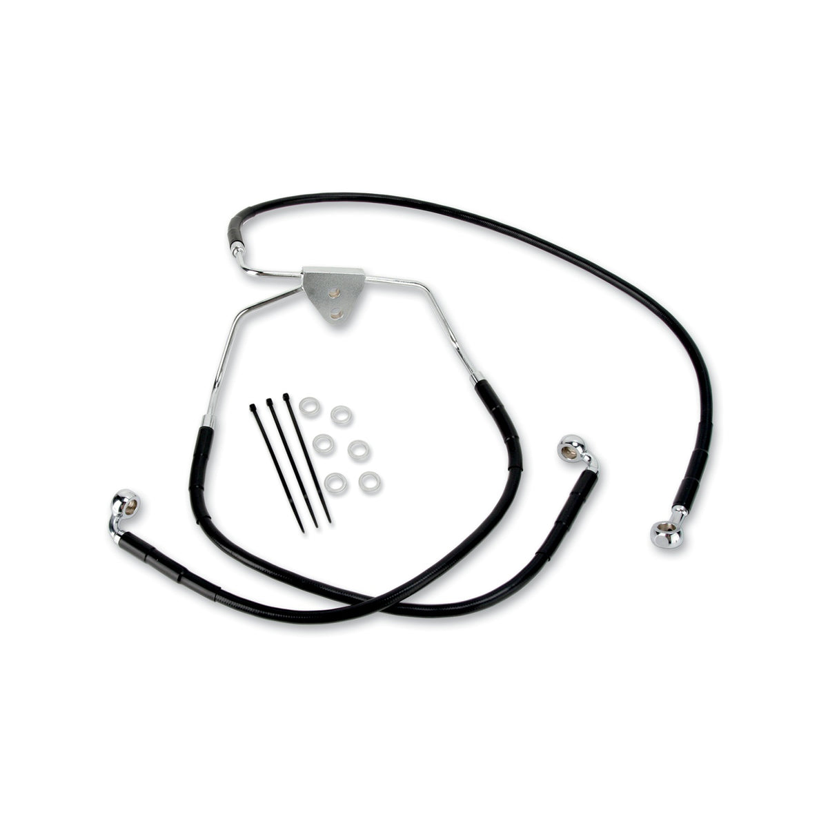 DRAG SPECIALTIES - BRAKE LINE - FRONT - BLACK - +2" - '10-'15 FXDWG
