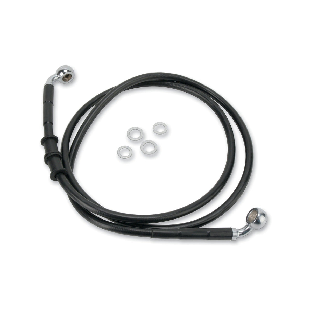DRAG SPECIALTIES - BRAKE LINE - FRONT - BLACK - +4" - '10-'15 FXDWG