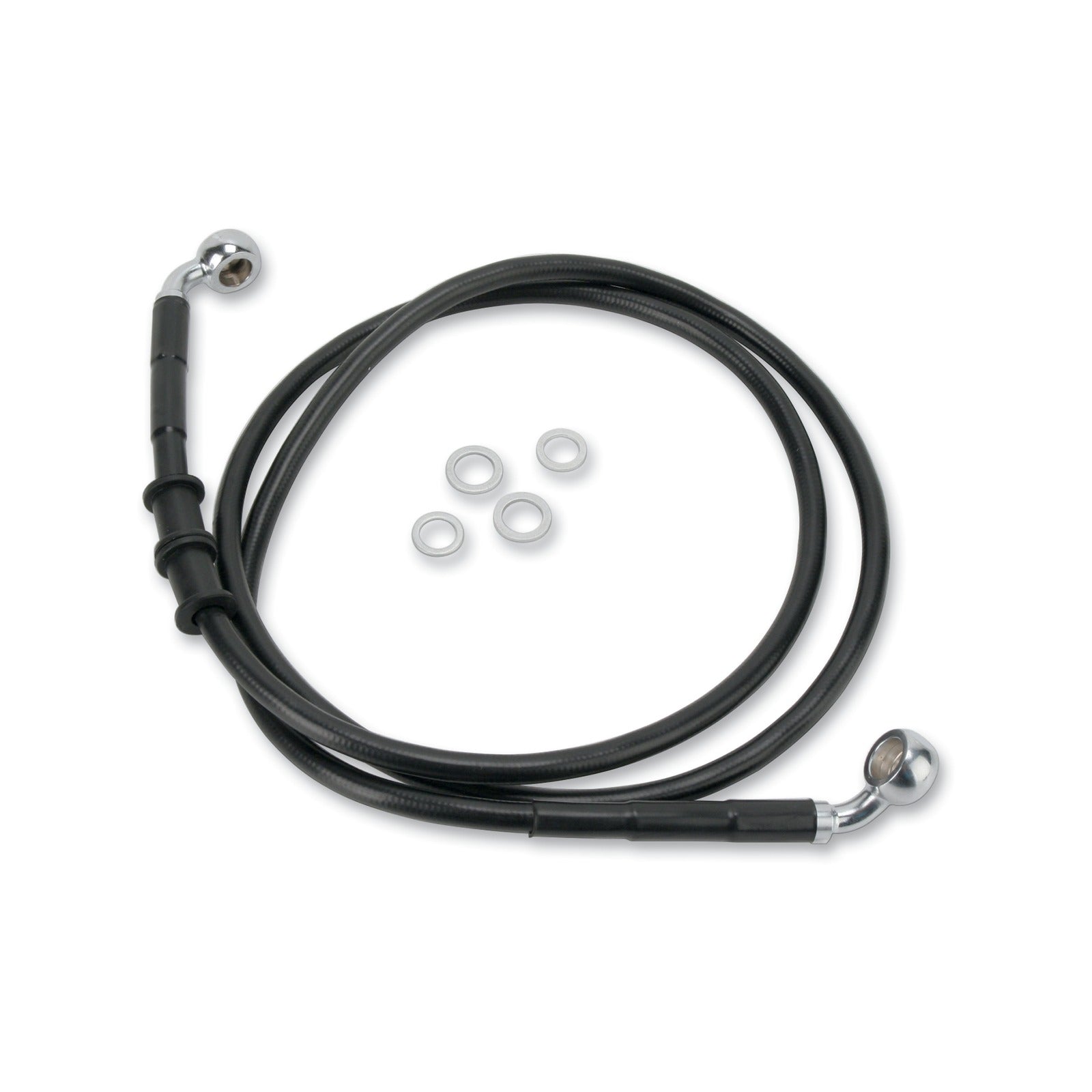 DRAG SPECIALTIES - BRAKE LINE - FRONT - BLACK - +6" - '10-'15 FXDWG