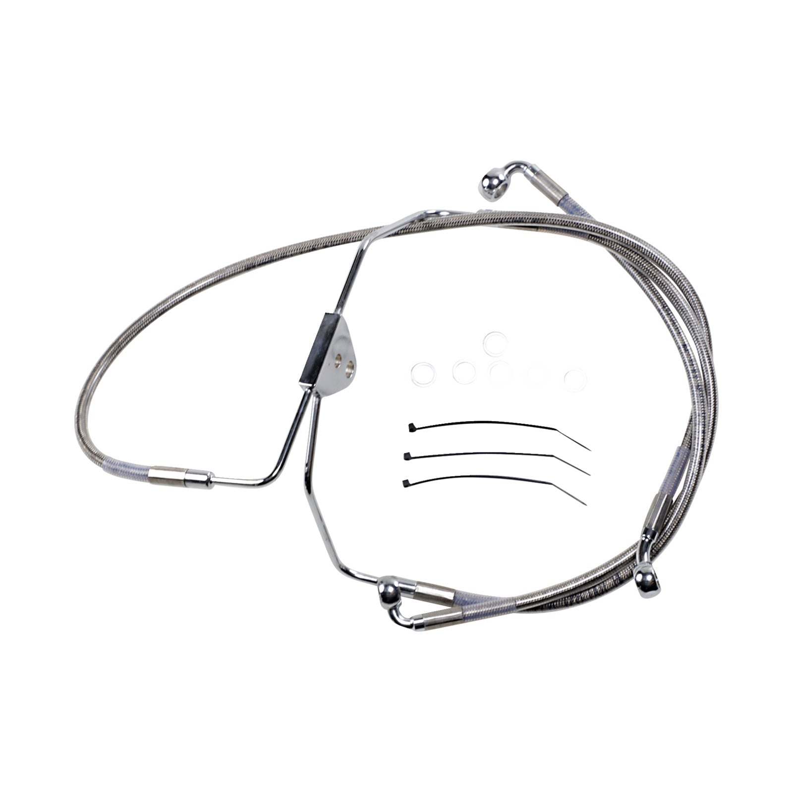 DRAG SPECIALTIES - BRAKE LINE - FRONT - +2" - TOURING - STAINLESS STEEL