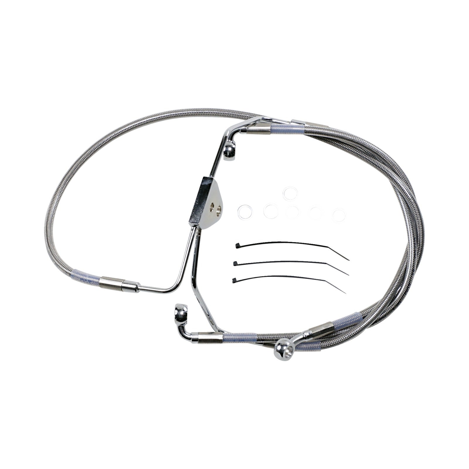DRAG SPECIALTIES - BRAKE LINE - FRONT - +4" - TOURING - STAINLESS STEEL
