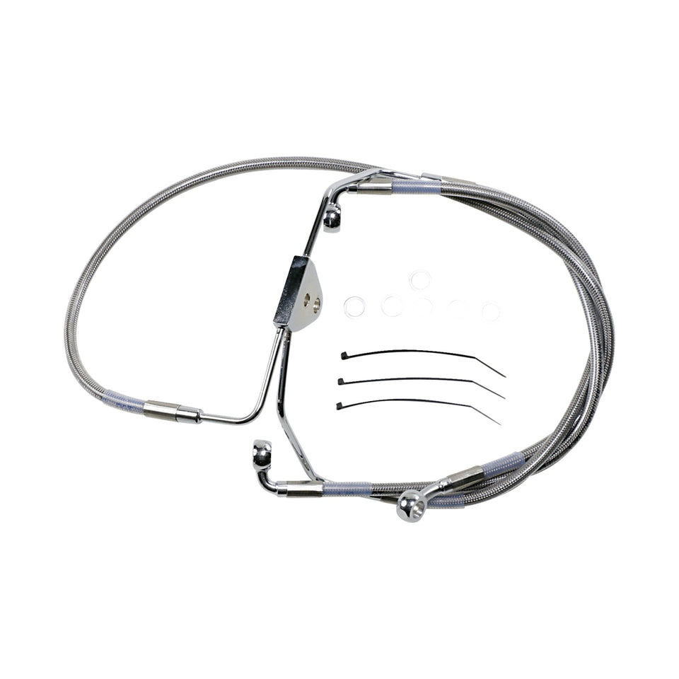 DRAG SPECIALTIES - BRAKE LINE - FRONT - +4" - TOURING - STAINLESS STEEL