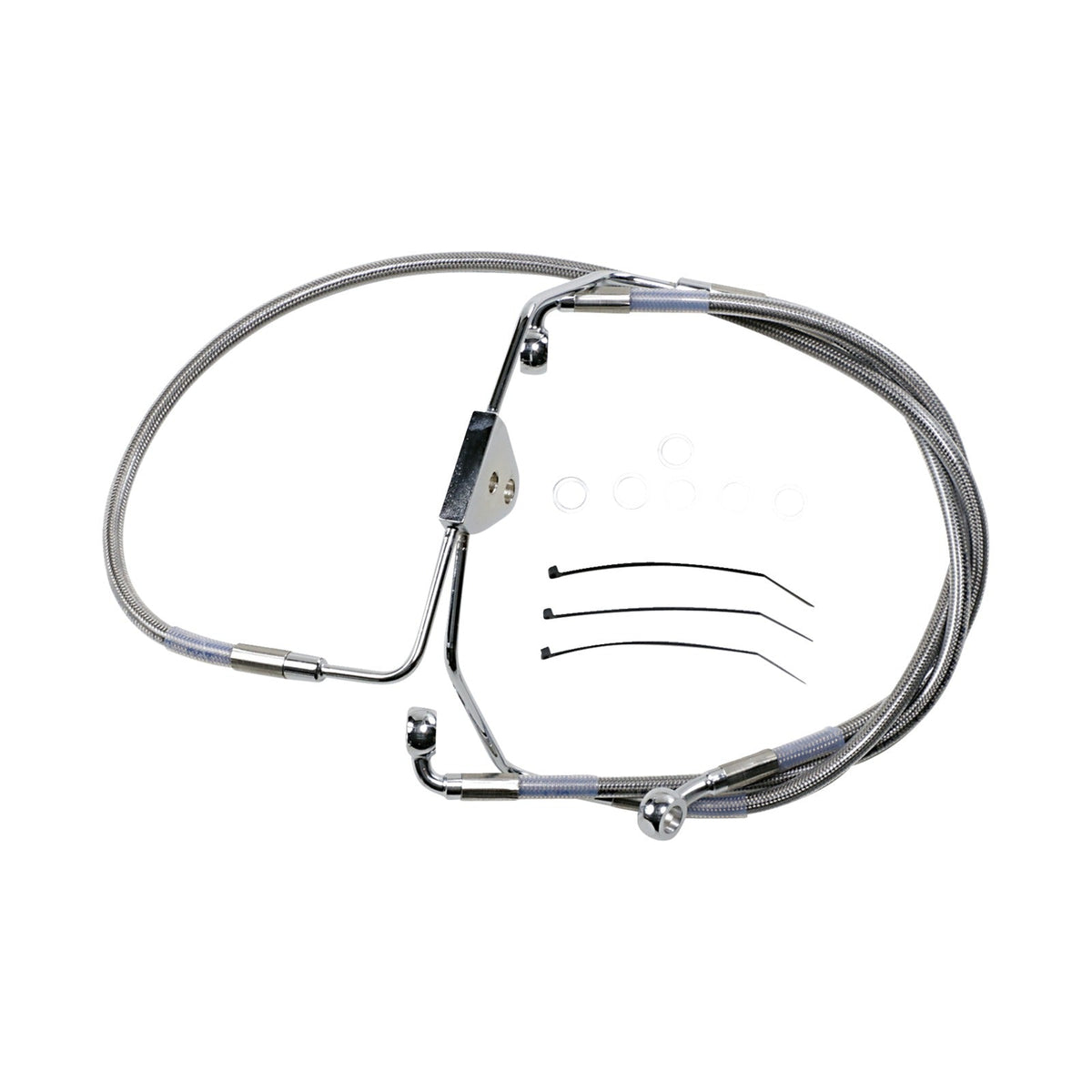 DRAG SPECIALTIES - BRAKE LINE - FRONT - +4" - TOURING - STAINLESS STEEL